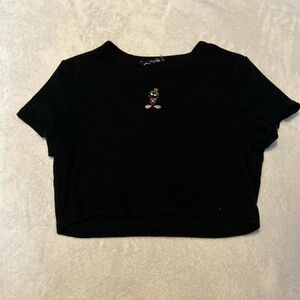 Forever 21 Black Space Jam Marvin the Martian Black Cropped Tee Size Medium Jrs